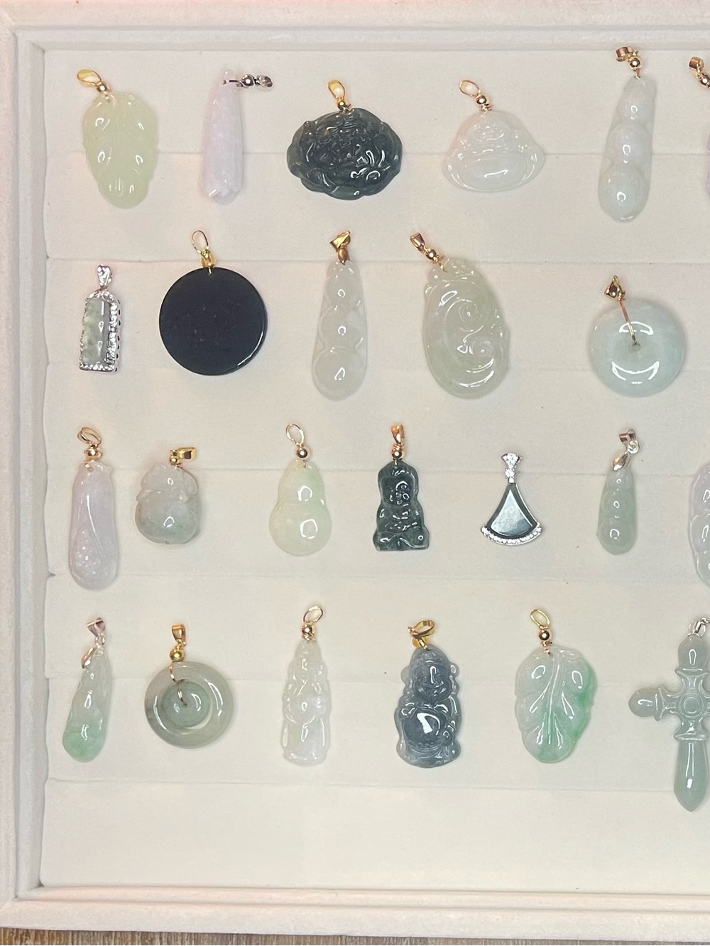 Sterling Jade Pendant Necklace - Light Green Jadeite Charm